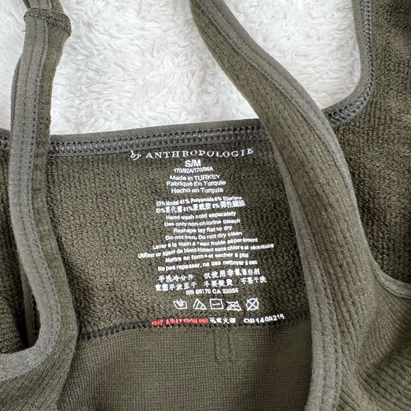 By Anthropologie Cropped Knit Tank Green Small Medium - Picture 7 of 7